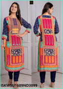 Digital Printed Crepe Kurti With Pant And Chiffon Dupatta-ISKWSU1609ND3099