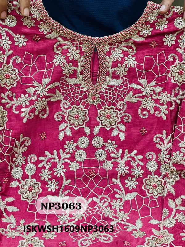 Embroidered Silk Kurti With Sharara And Dupatta-ISKWSH1609NP3064/NP3063