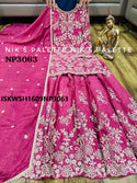 Embroidered Silk Kurti With Sharara And Dupatta-ISKWSH1609NP3064/NP3063