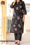 Embroidered Cotton Kurti With Palazzo-ISKWKUFC170924K