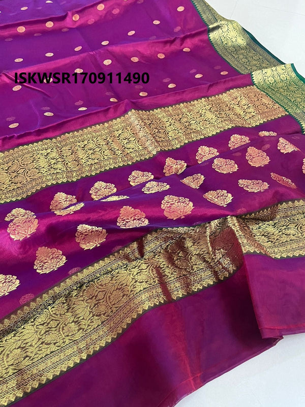 Handloom Chanderi Silk Saree With Blouse-ISKWSR170911490