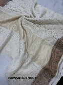 Dyable Chikankari Silk Saree With Blouse-ISKWSR180970001