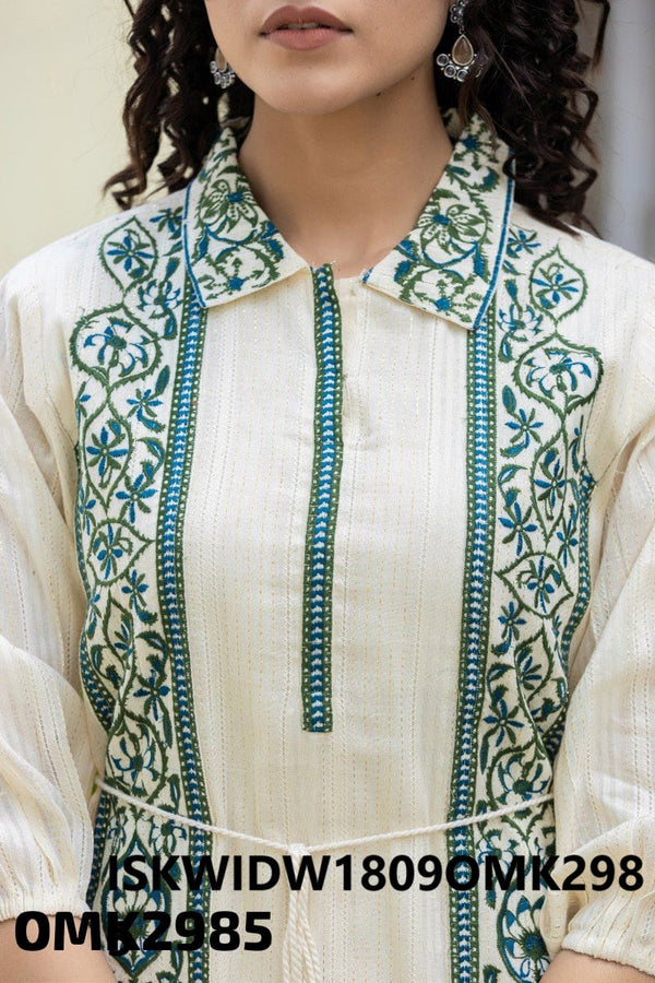 Embroidered Cotton Tunic-ISKWIDW1809OMK2985