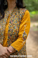 Cotton Kurti With Pant And Printed Quilted Jacket-ISKWKU1809VC2895