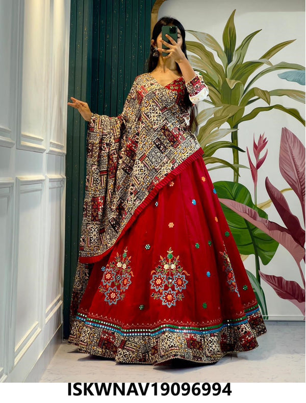 Embroidered Rayon Lehenga With Blouse And Dupatta-ISKWNAV19096994