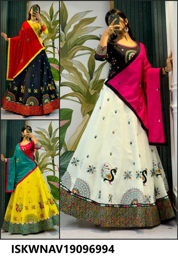 Embroidered Rayon Lehenga With Blouse And Dupatta-ISKWNAV19096994