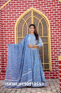 Bagru Hand Block Printed Cotton Lehenga With Blouse And Malmal Dupatta-ISKWLH190918553