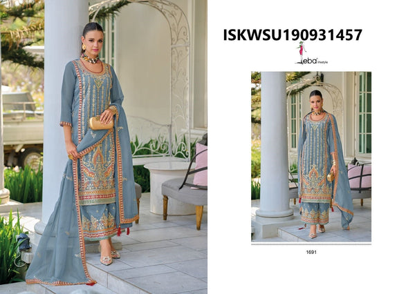 Embroidered Shimmer Kurti With Pant And Dupatta-ISKWSU190931457