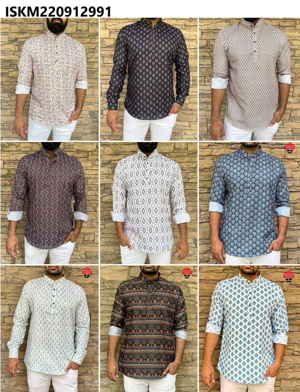 Printed Cotton Shirt-ISKM220912991