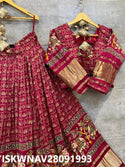 Printed Gaji Silk Lehenga With Blouse And Digital Printed Dupatta-ISKWNAV28091993