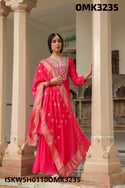 Embordered Dola Silk Kurti With Sharara And Silk Dupatta-ISKWSH0110OMK3235