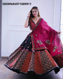 Printed Maslin Cotton Lehenga With Blouse And Dupatta-ISKWNAV071089911