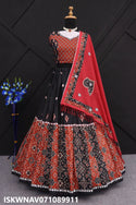 Printed Maslin Cotton Lehenga With Blouse And Dupatta-ISKWNAV071089911