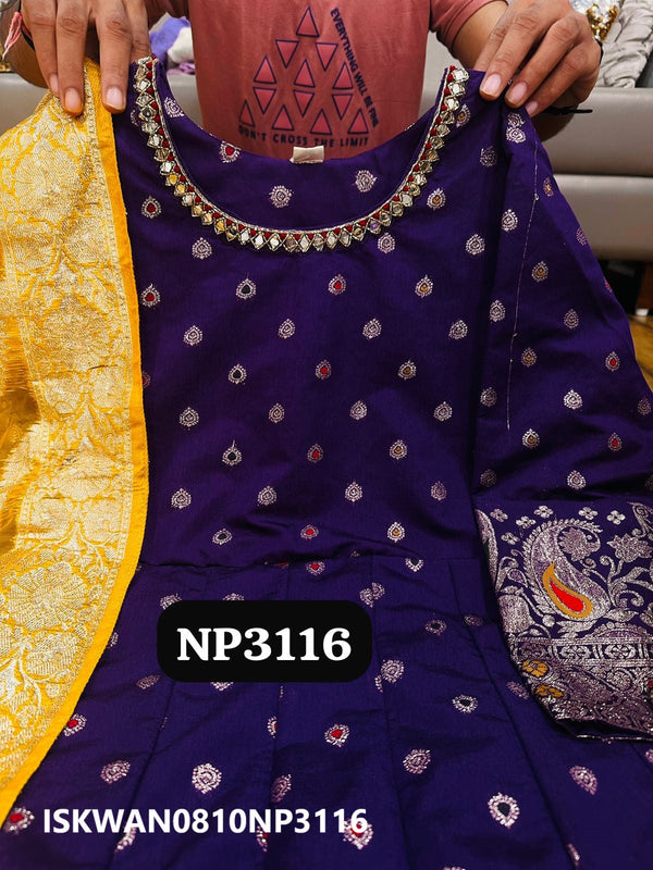 Banarasi Weaved Silk Anarkali With Banarasi Dupatta-ISKWAN0810NP3116