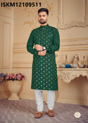 Men's Cotton Kurta With Pajama-ISKM12109511