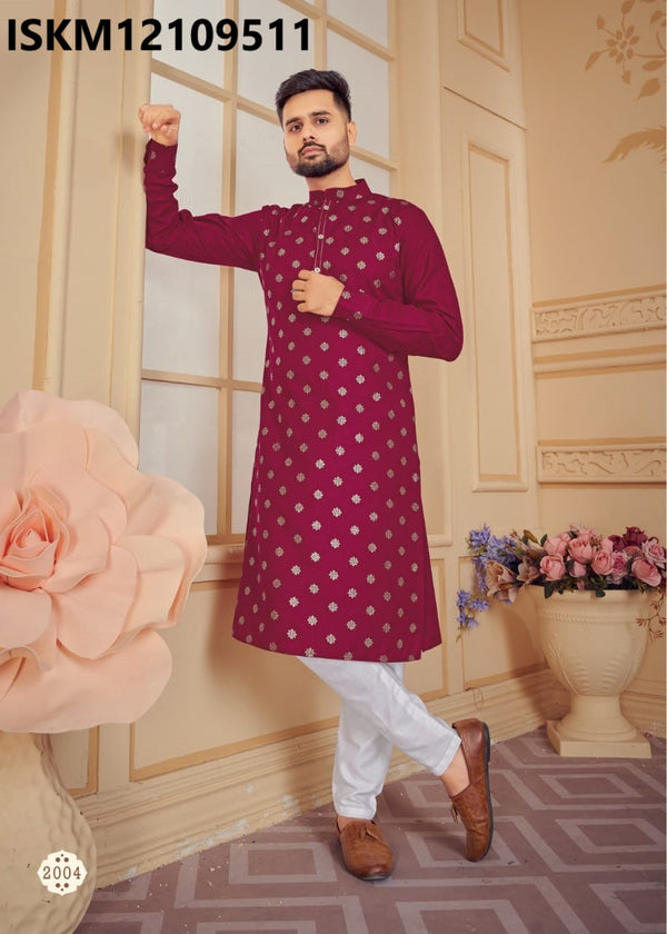 Men's Cotton Kurta With Pajama-ISKM12109511