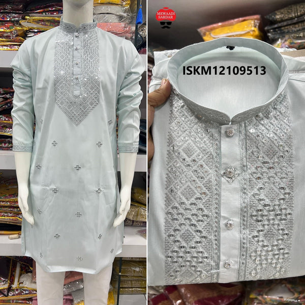 Men's Silk Kurta With Raymond Cotton Pajama-ISKM12109513