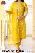 Banarasi Weaved Maslin Kurti With Silk Pant And Embroidered organza Dupatta-ISKWSUSR141024Y