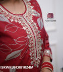 Printed Maslin Kurti With Silk Pant-ISKWKUFC081024M