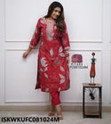 Printed Maslin Kurti With Silk Pant-ISKWKUFC081024M