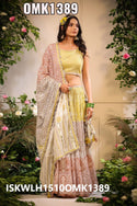 Printed Malmal Lehenga With Blouse And Dupatta-ISKWLH1510OMK1389