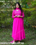 Embroidered Georgette Anarkali Kurti With Pant And Dupatta-ISKWSU1510PPC/D1184