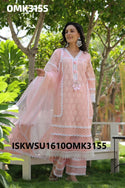 Embroidered Net Schiffli Kurti With Pant And Dupatta-ISKWSU1610OMK3155