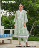 Digital Organza Kurti With Dhoti Pant And Floral Printed Dupatta-ISKWSU1610OMK3206