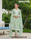 Digital Organza Kurti With Dhoti Pant And Floral Printed Dupatta-ISKWSU1610OMK3206