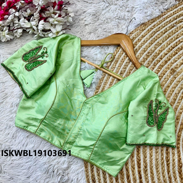 Embroidered Silk Padded Blouse-ISKWBL19103691