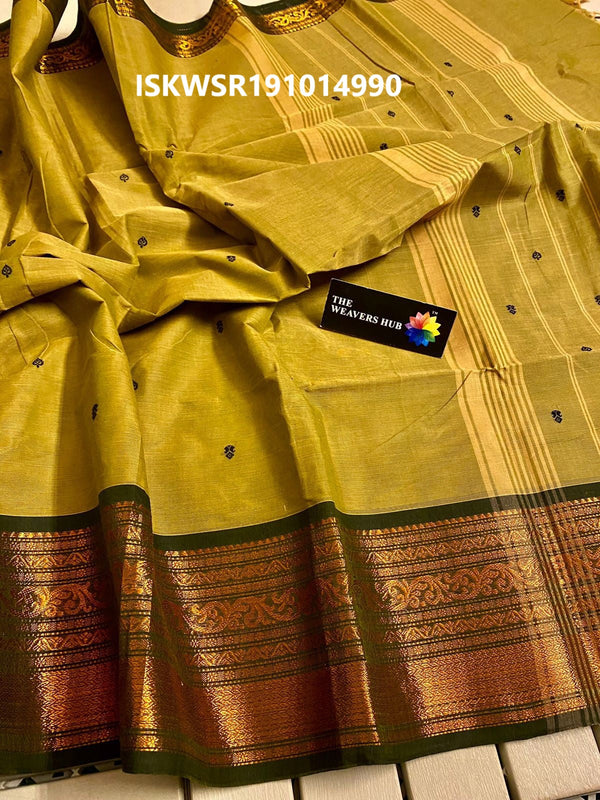 Handloom Cotton Saree With Blouse-ISKWSR191014990