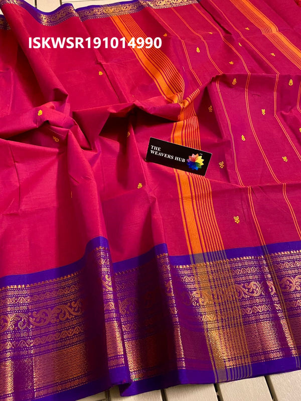 Handloom Cotton Saree With Blouse-ISKWSR191014990