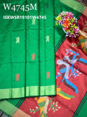 Khadi Silk Saree With Contrast Blouse-ISKWSR19101W4745