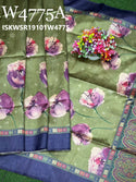 Tussar Silk Saree With Contrast Printed Blouse-ISKWSR19101W4775