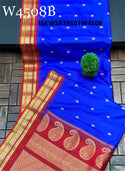 Handloom Gadwal Silk Saree With Contrast Blouse-ISKWSR19101W4508/W4510