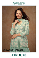 Embroidered Chinon Kurti With Sharara And Dupatta-ISKWSH211028992