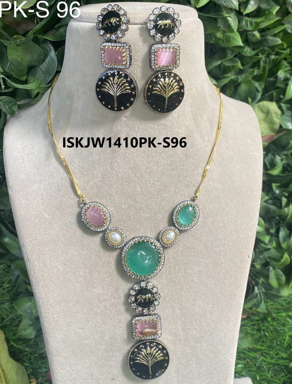 Kundan Jewelry Set-ISKJW1410PK-S96