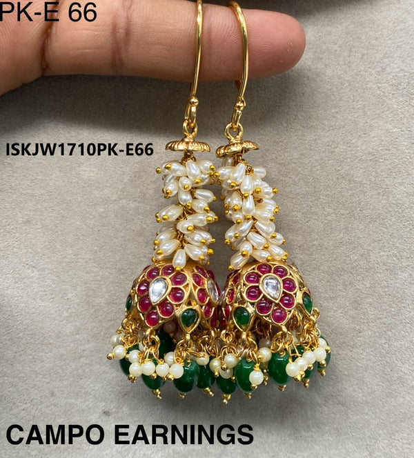 Kundan Earrings-ISKJW1710PK-E66