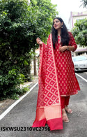 Kota Doriya Kurti With Cotton Pant And Self Zari Weaved Dupatta-ISKWSU2310VC2796