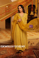 Embroidered Tissue Silk Kurti With Silk Pant And Tissue Dupatta-ISKWSUJV151024Y