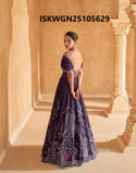 Embroidered Chinon Silk Gown-ISKWGN25105629