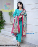 Handloom Cotton Kurti With Pant And Digital Printed Khadi Silk Dupatta-ISKWSU2810PPC/D1716