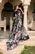 Floral Printed Tussar Silk Lehenga With Blouse And Dupatta-ISKWLH16111477