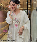 Embroidered Silk Kurti With Pant And Dupatta-ISKWSUFC261024C