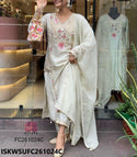 Embroidered Silk Kurti With Pant And Dupatta-ISKWSUFC261024C