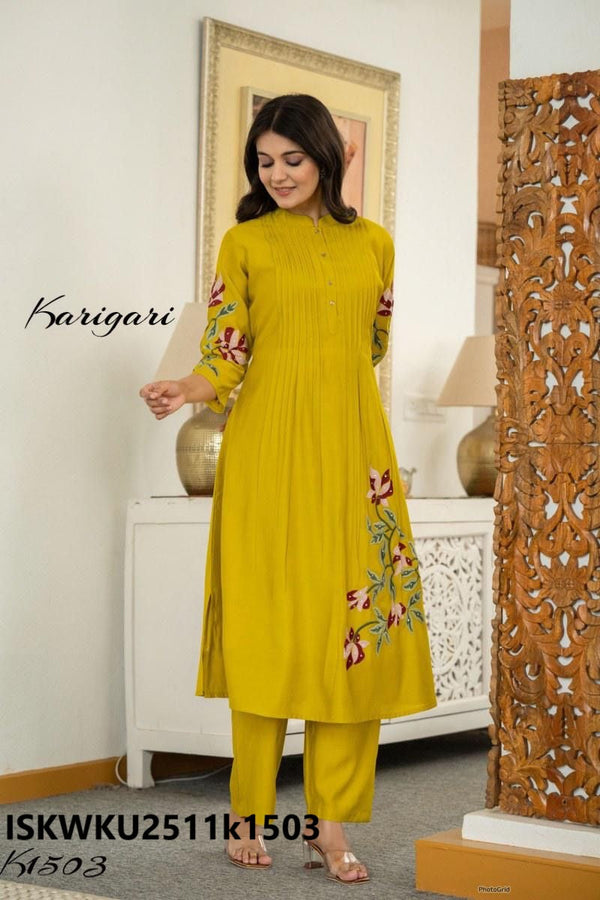 Embroidered Silk Kurti With Pant-ISKWKU2511k1503