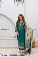 Modal Maslin Kurti With Pant And Digital Printed Brocade Dupatta-ISKWSU2511k1491