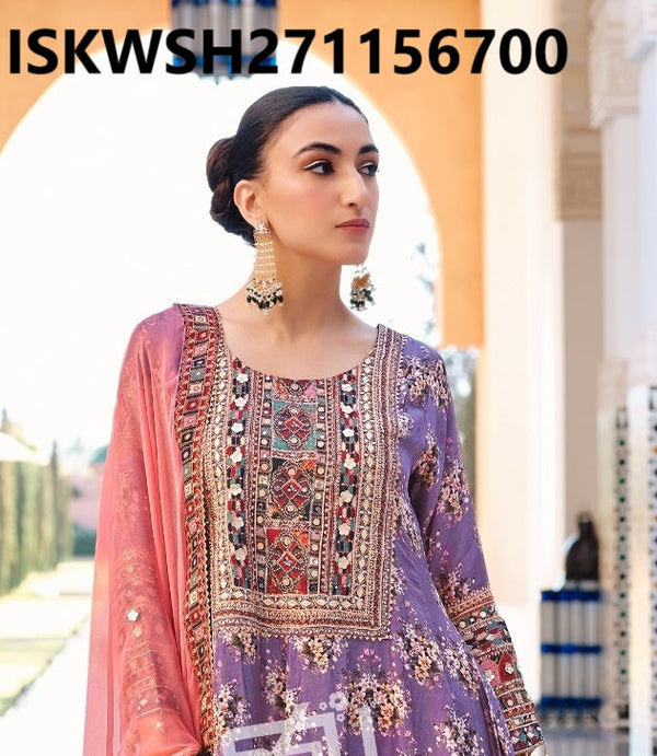 Printed Silk Kurti With Sharara And Dupatta-ISKWSH271156700