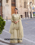 Embroidered Shimmer Peplum Kurti With Sharara And Dupatta-ISKWSH27115615