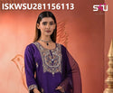 Embroidered Silk Kurti With Pant And Dupatta-ISKWSU281156113